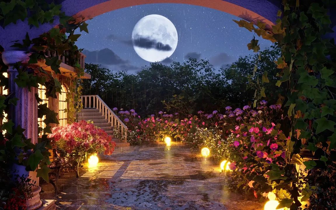 夜晚花園，月光與花朵的交響樂(lè)章
